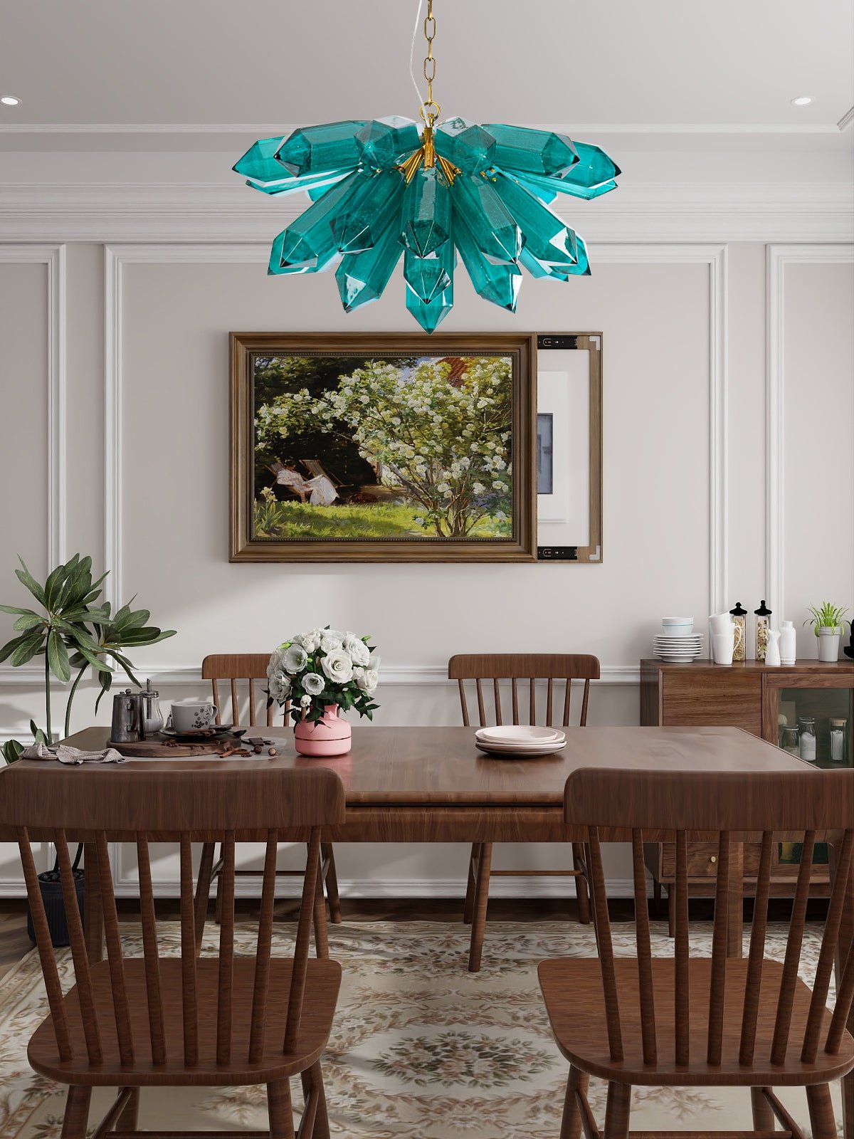 Luxalira kroonluchter Emerald kristal stervormig Goud