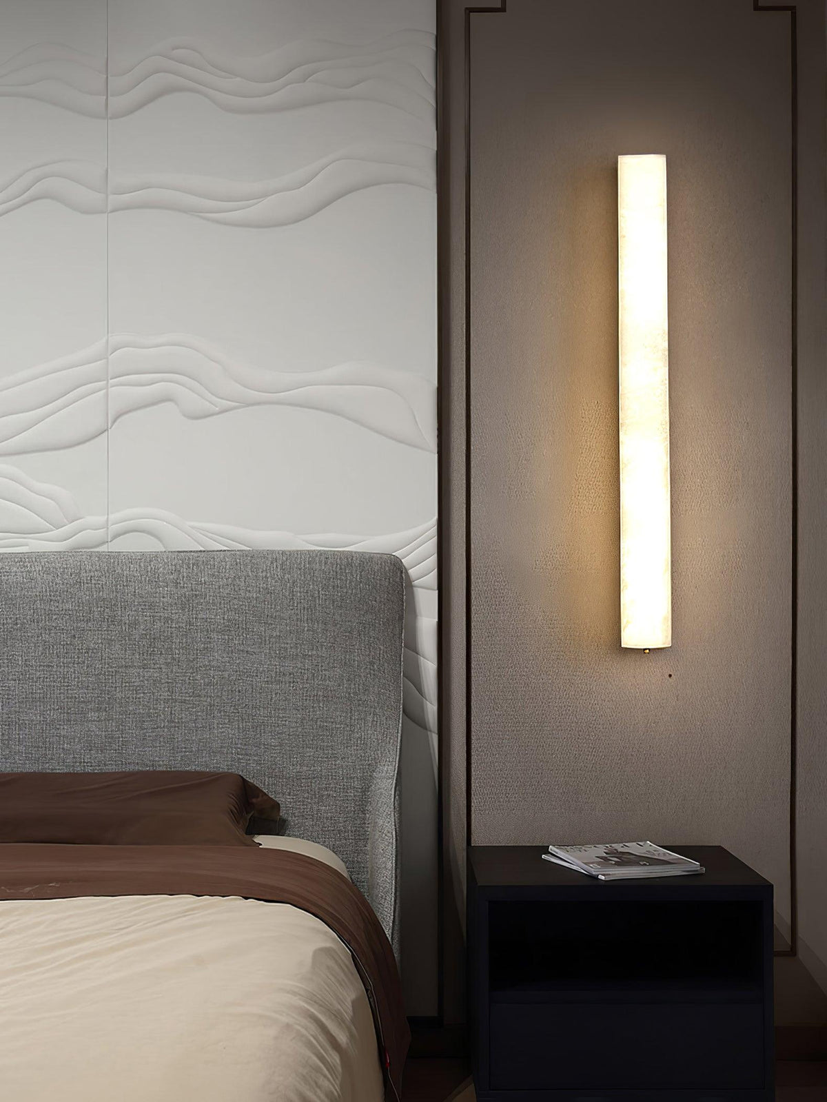 Nivearia Minimalistische wandlamp van albast rechthoekig