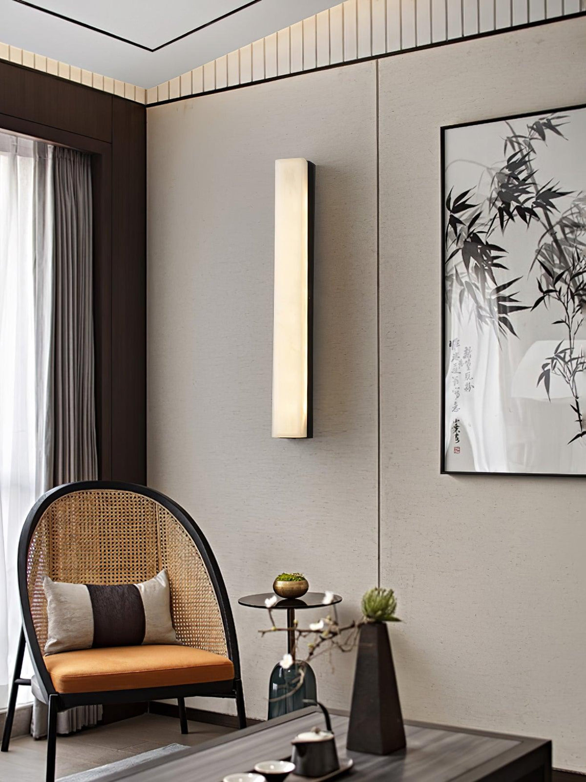 Nivivette Pillar albasten wandlamp