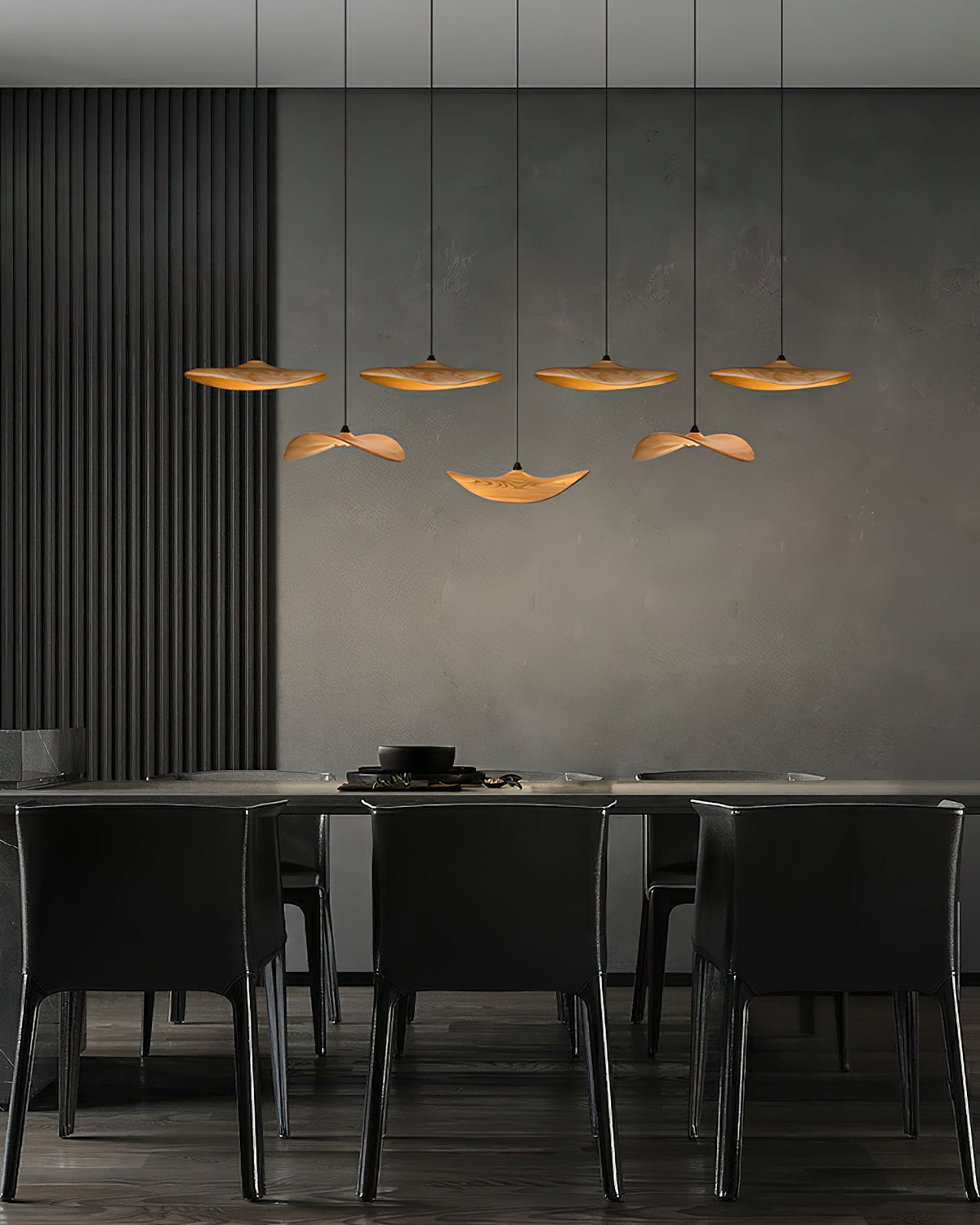 Abbott Moderne minimalistische kroonluchter met leeg houten bloemblaad