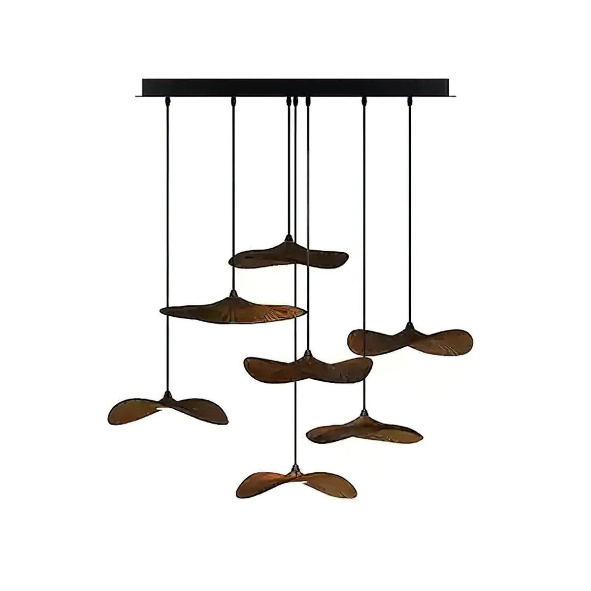 Abbott Moderne minimalistische kroonluchter met leeg houten bloemblaad