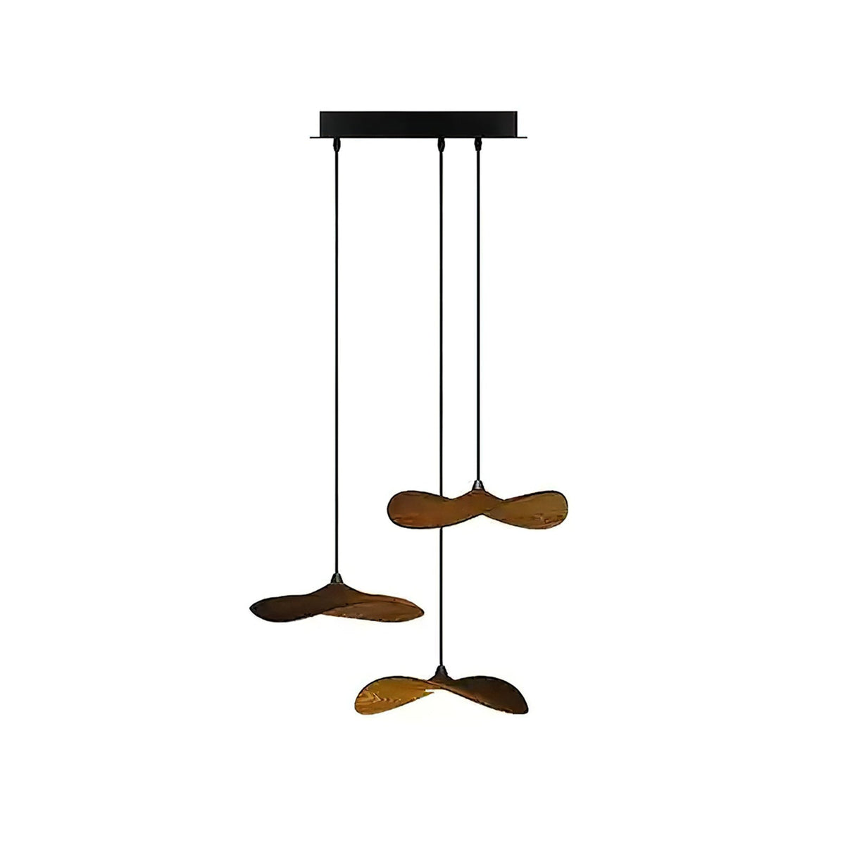 Abbott Moderne minimalistische kroonluchter met leeg houten bloemblaad