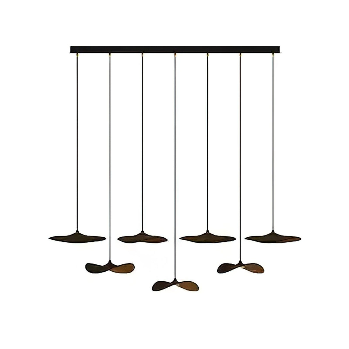 Abbott Moderne minimalistische kroonluchter met leeg houten bloemblaad