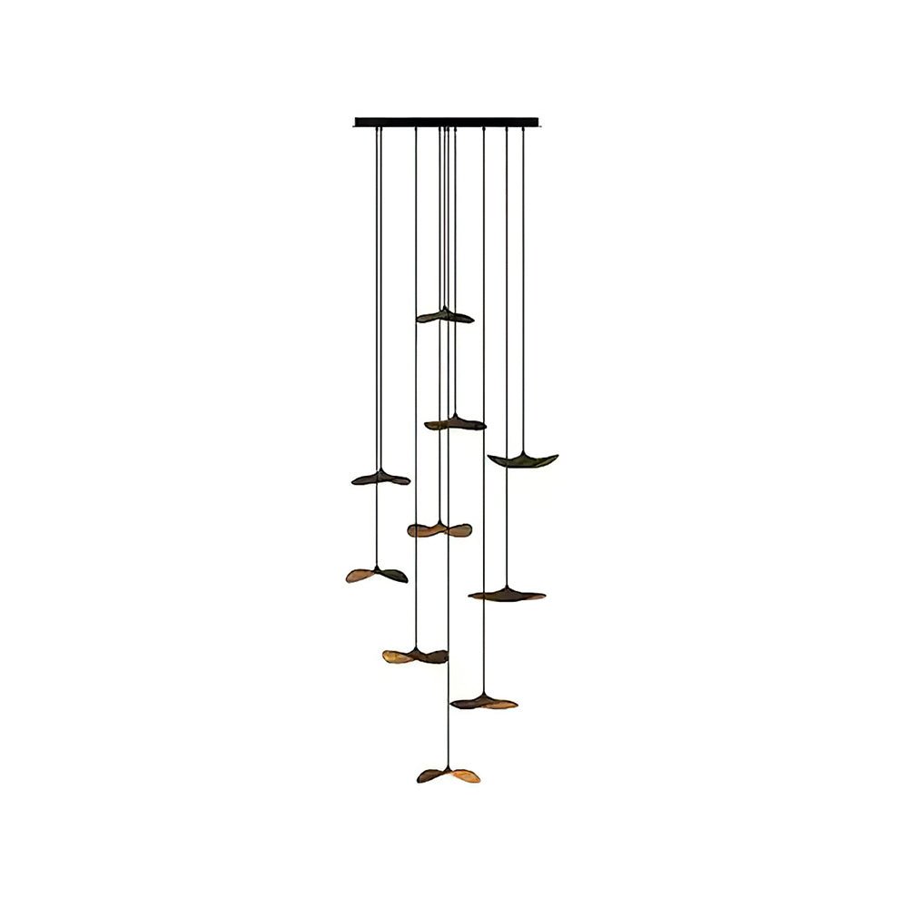 Abbott Moderne minimalistische kroonluchter met leeg houten bloemblaad