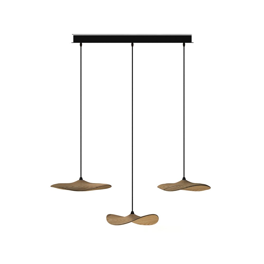 Abbott Moderne minimalistische kroonluchter met leeg houten bloemblaad