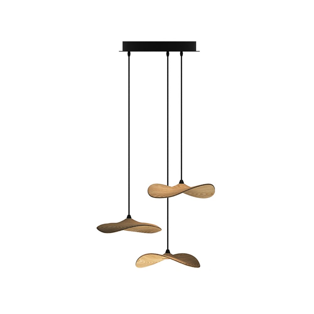 Abbott Moderne minimalistische kroonluchter met leeg houten bloemblaad