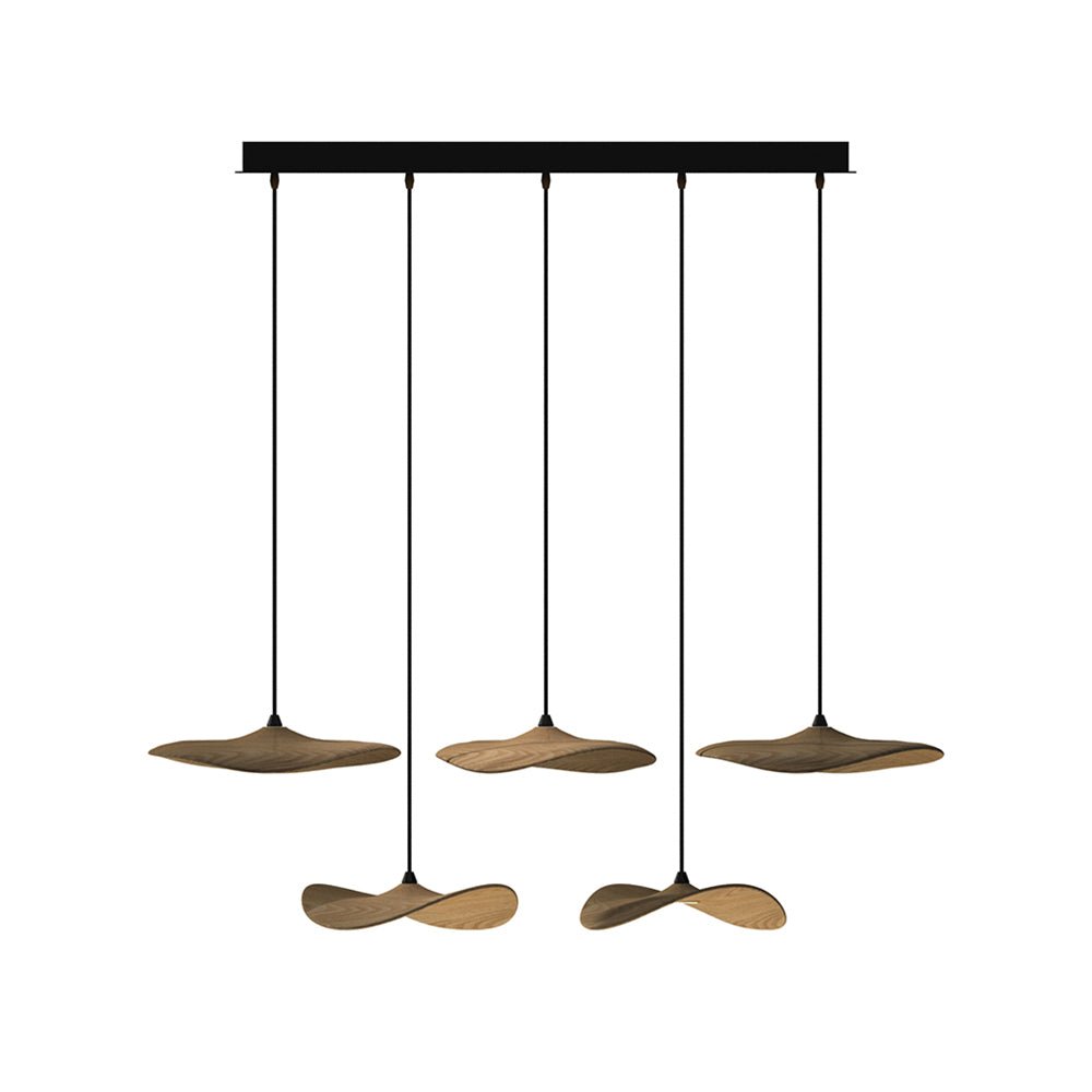 Abbott Moderne minimalistische kroonluchter met leeg houten bloemblaad