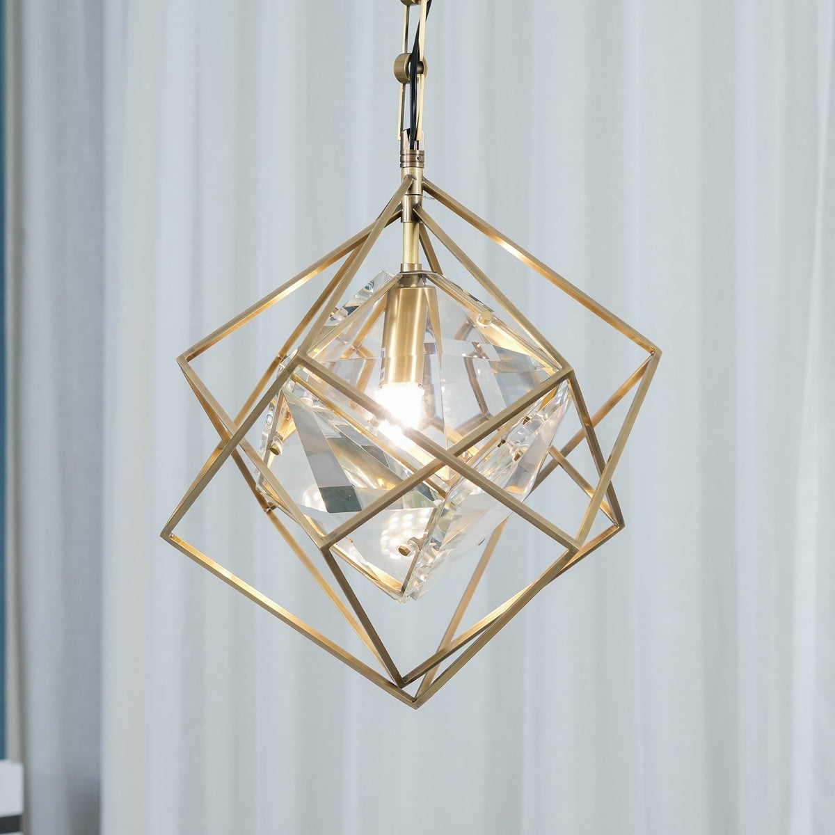 Zovin messing & kristal glamoureus hanglamp