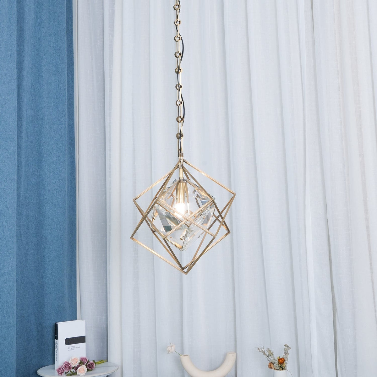 Zovin messing & kristal glamoureus hanglamp
