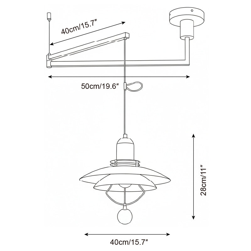 Leontis Swing Arm hanglamp