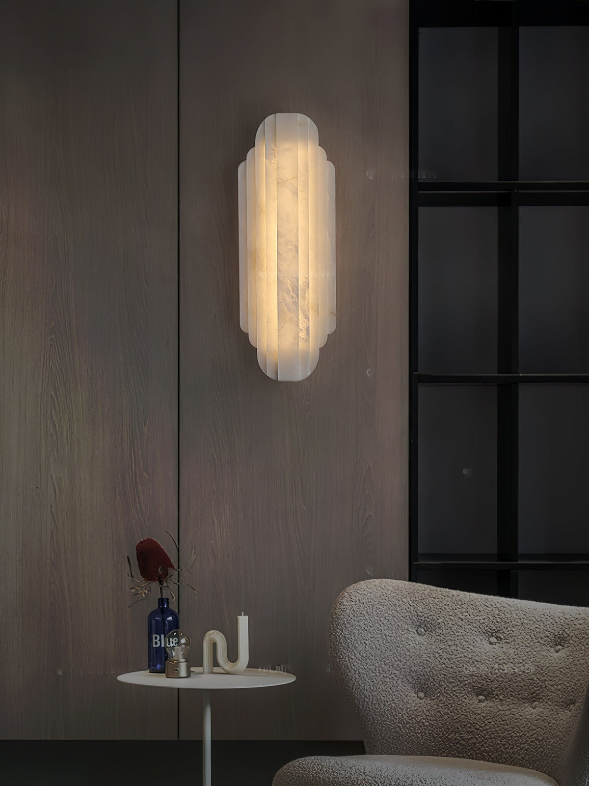 Avenanina Art Deco albasten wandlamp
