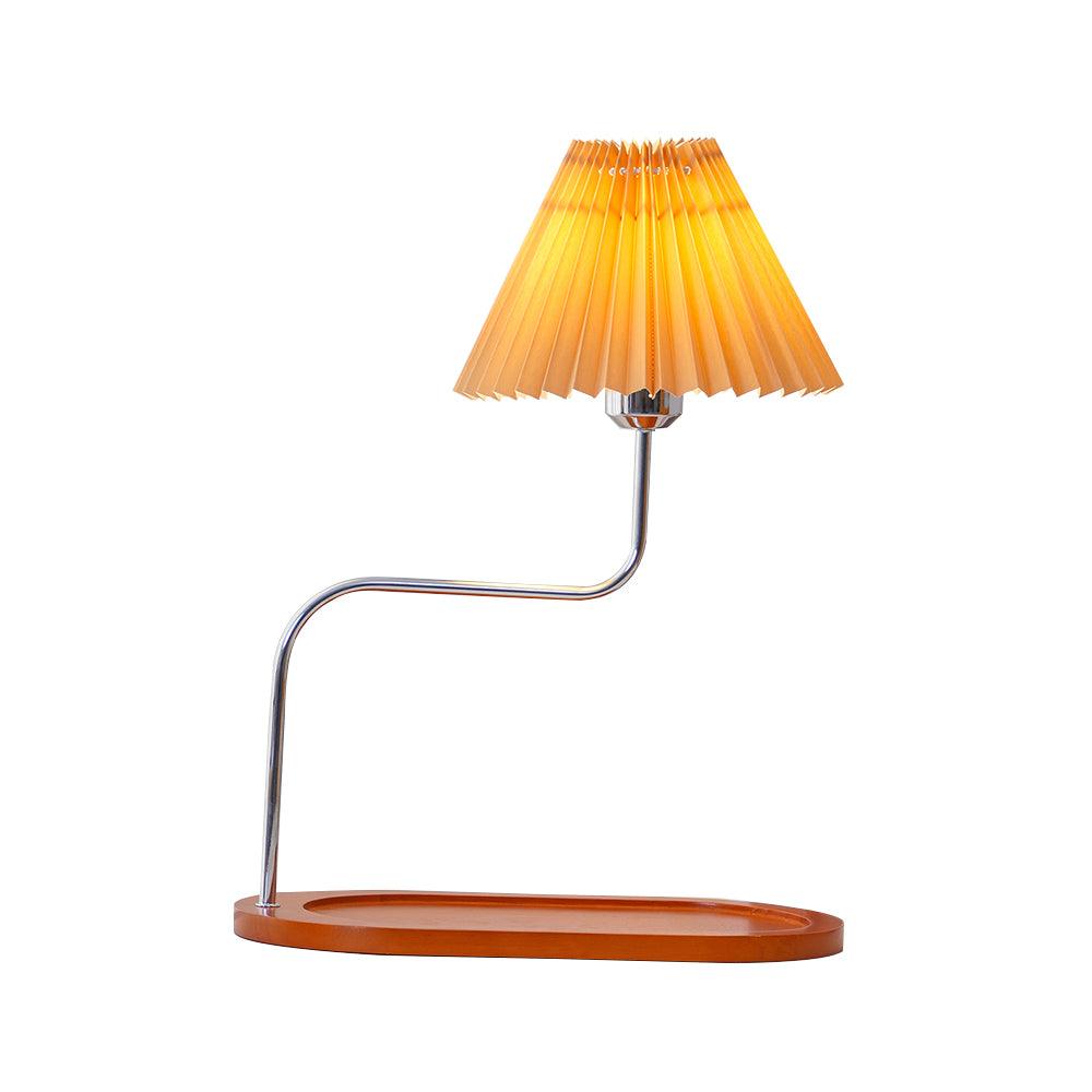 Ornelle tafellamp van hout en stof