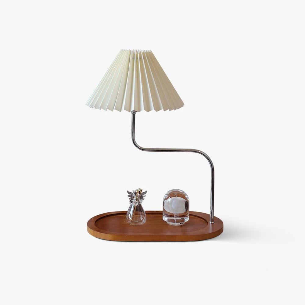 Ornelle tafellamp van hout en stof