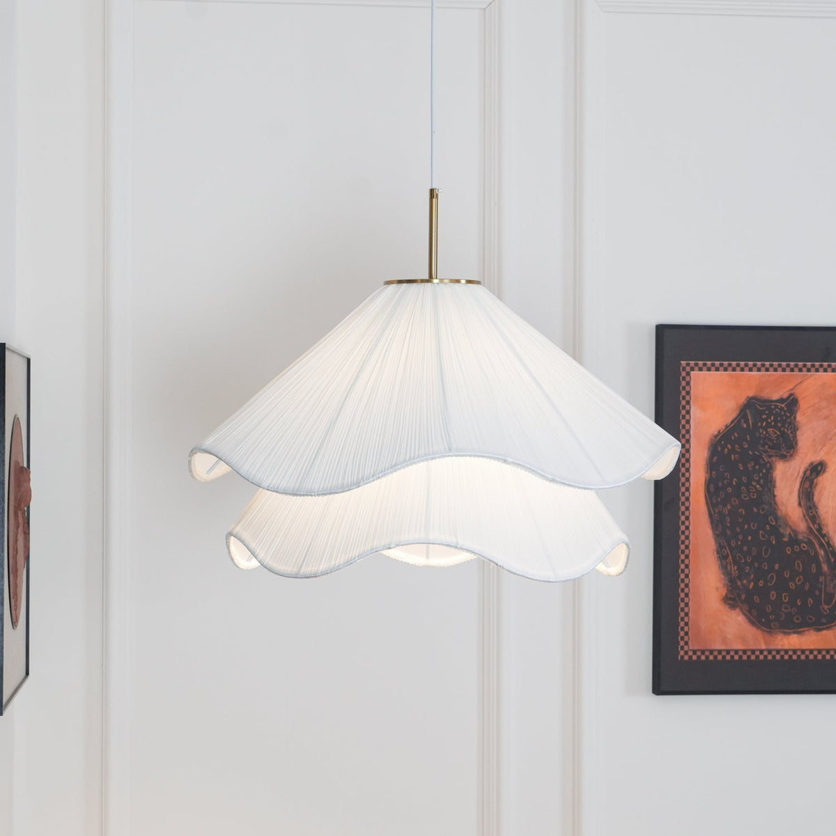 Cirirenne elegante bloemvormige stoffen hanglamp