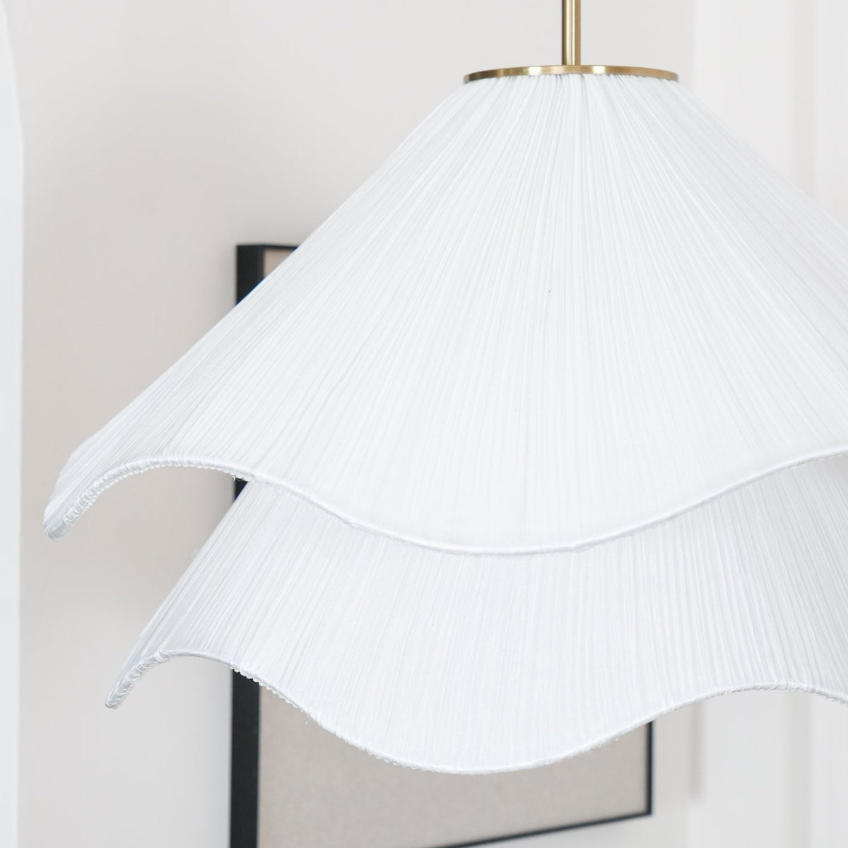 Cirirenne elegante bloemvormige stoffen hanglamp