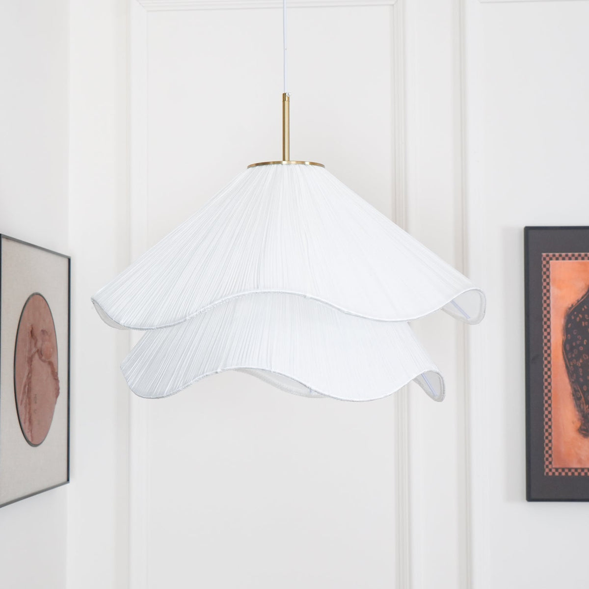Cirirenne elegante bloemvormige stoffen hanglamp