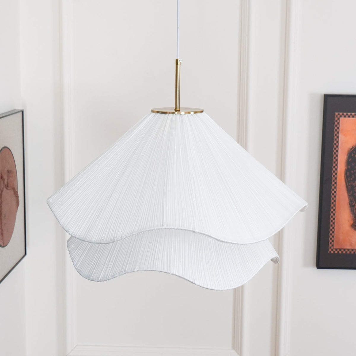 Cirirenne elegante bloemvormige stoffen hanglamp