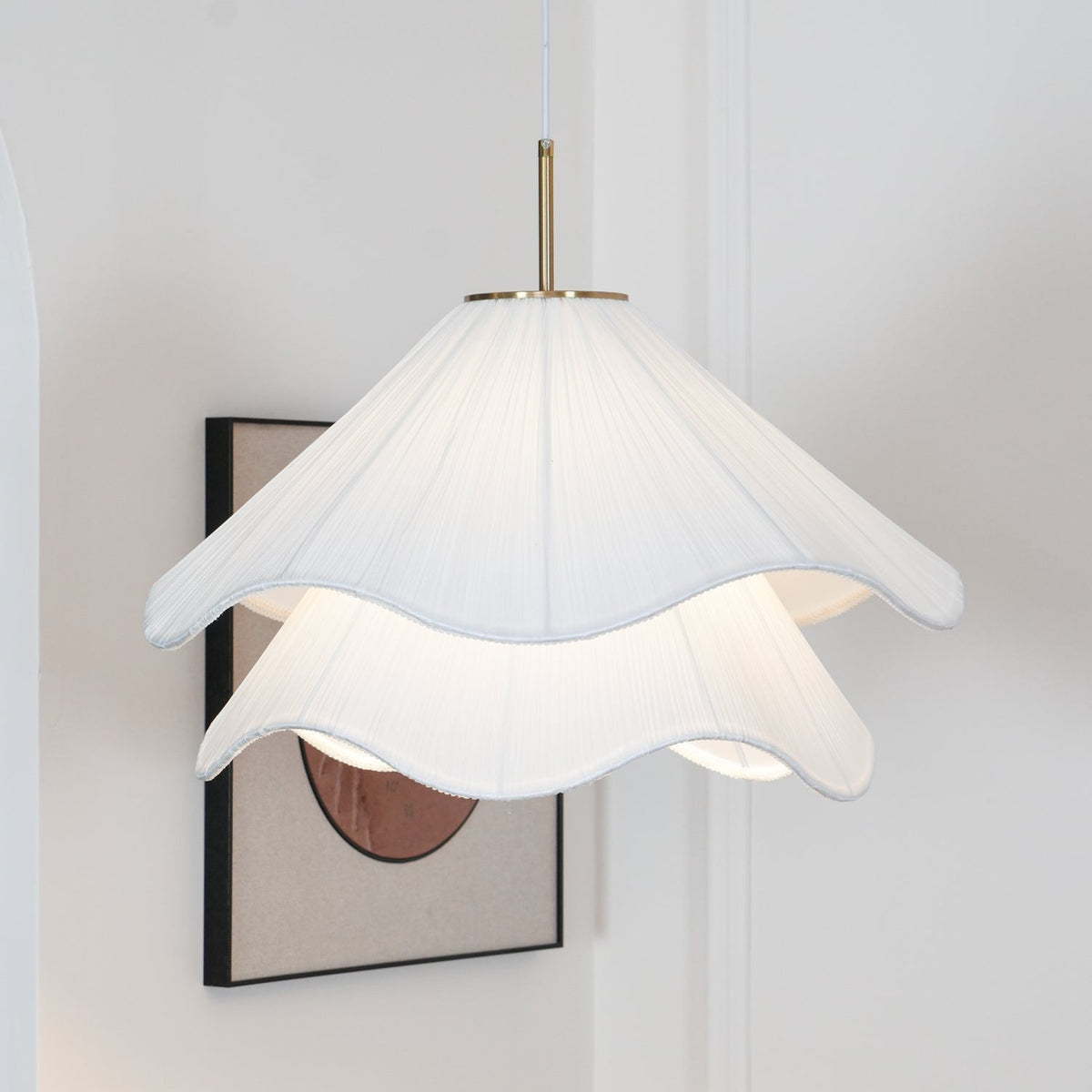 Cirirenne elegante bloemvormige stoffen hanglamp