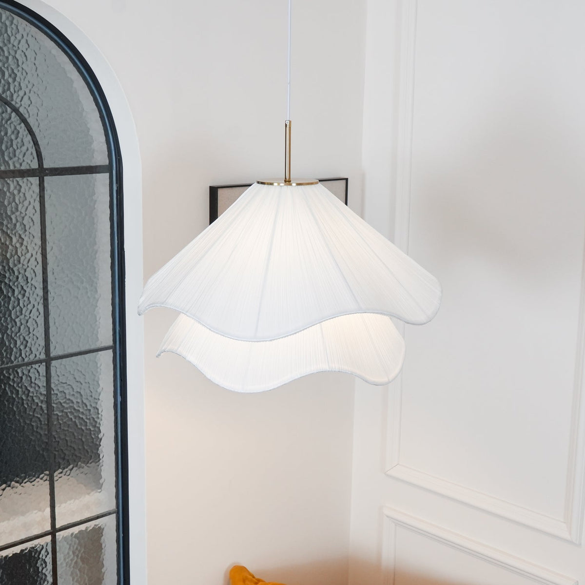 Cirirenne elegante bloemvormige stoffen hanglamp