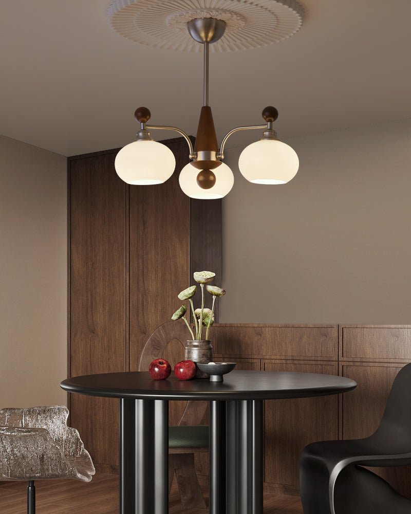 Ivloria Traditionele Elegantie Orbit Hout glas Kroonluchter