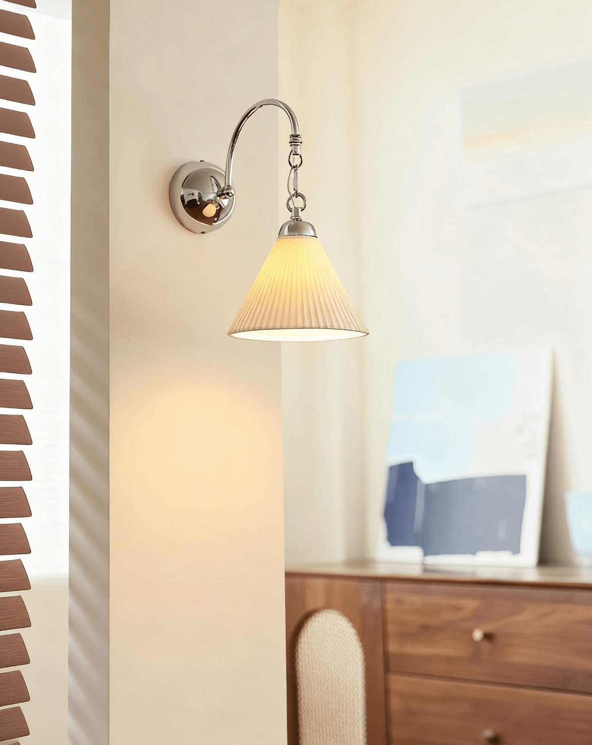 Teks bloemblaadje wandlamp