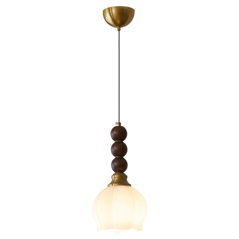 Vothaila Traditionele Elegantie Vintage glas Hout hanglamp