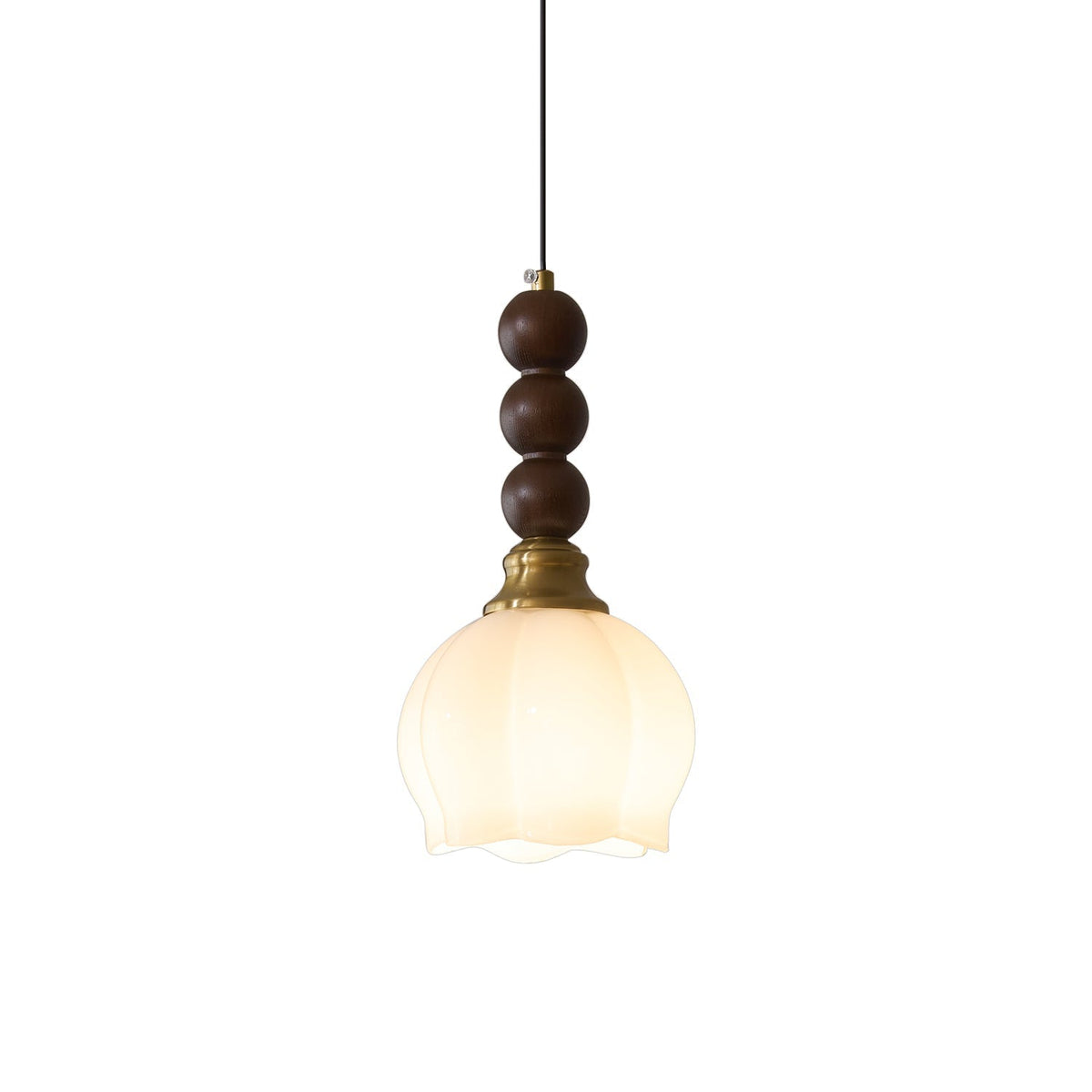 Vothaila Traditionele Elegantie Vintage glas Hout hanglamp