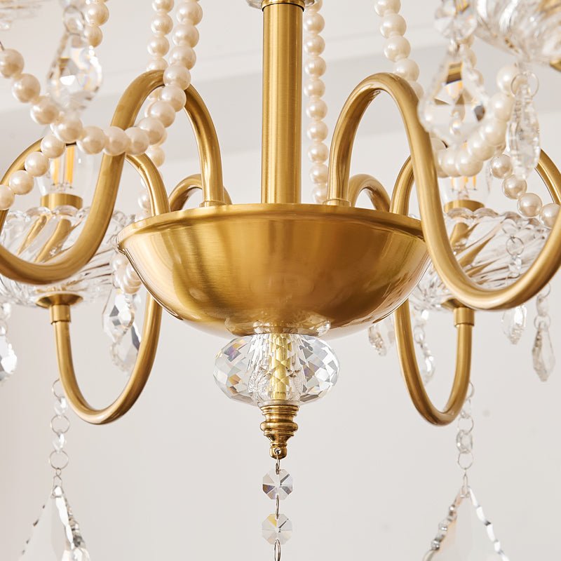 Evaria traditionele luxe kroonluchter met kristal en parels