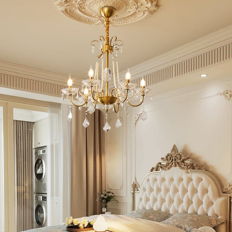 Evaria traditionele luxe kroonluchter met kristal en parels