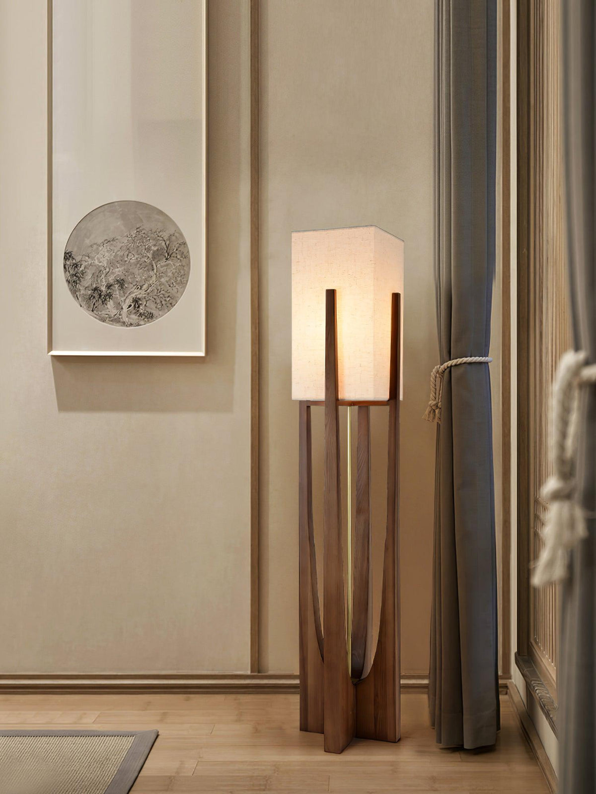 Syleia vloerlamp van hout modern