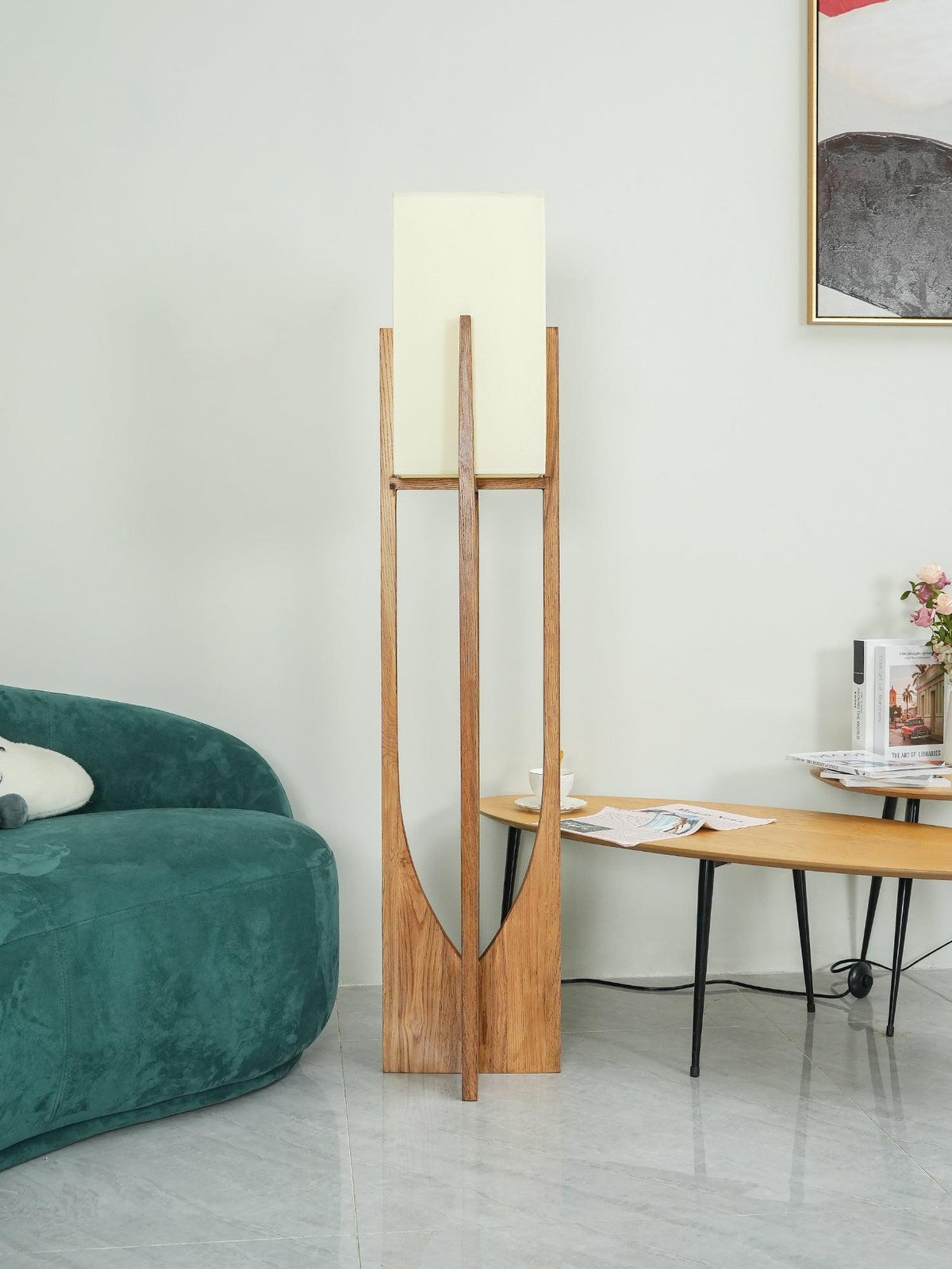 Syleia vloerlamp van hout modern