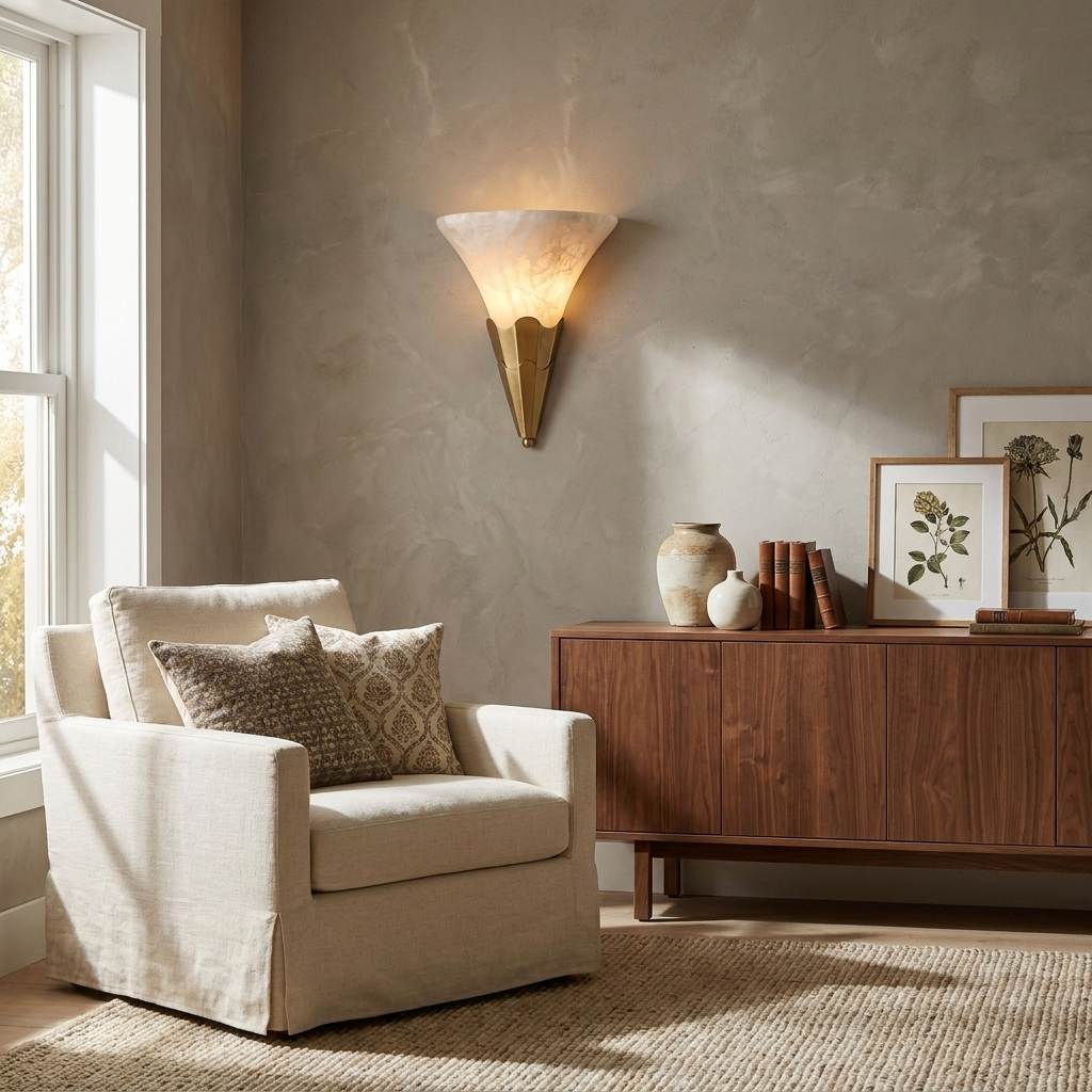 Lintonwick albast wandlamp