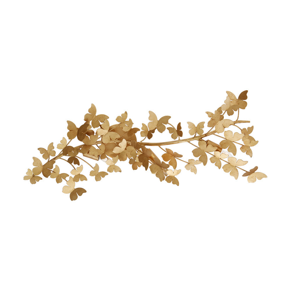 Gina wandlamp met decoratieve goudkleurige vlinders op takken