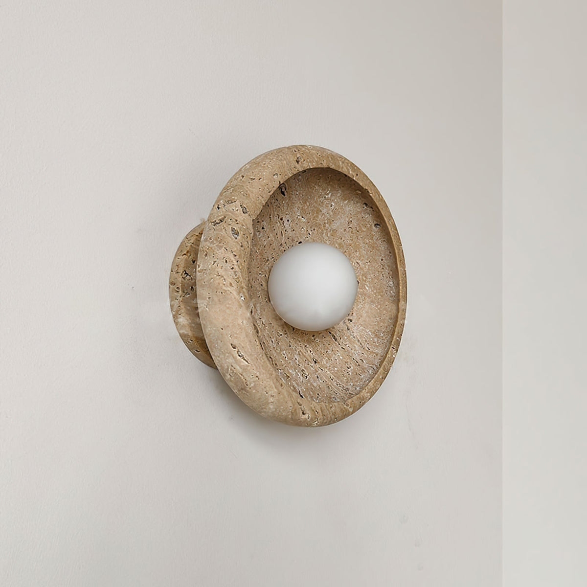 Neptune travertin wandlamp ringvormig