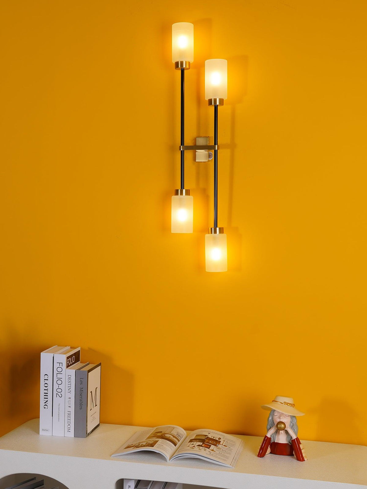Tekas wandlamp Cilinder glas Lineair