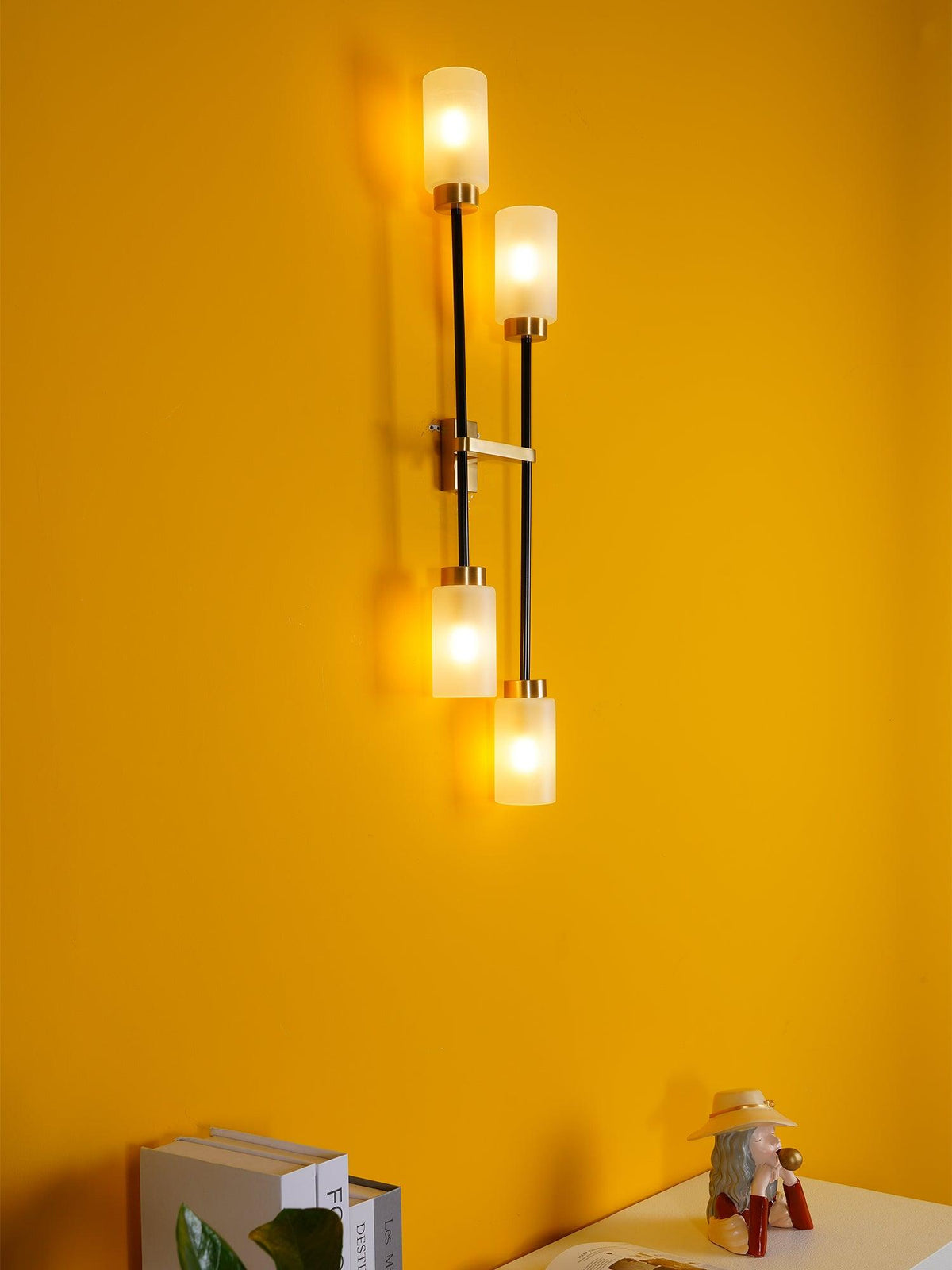 Tekas wandlamp Cilinder glas Lineair