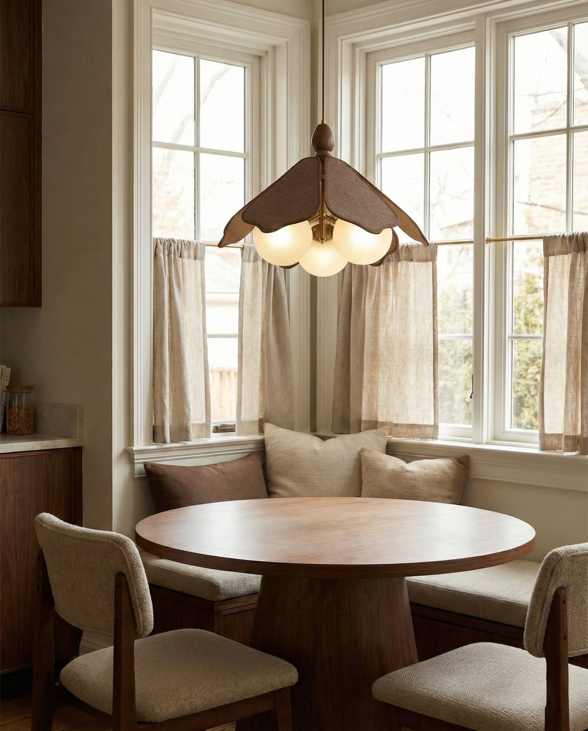 Miraise hanglamp van walnootkleurig hout