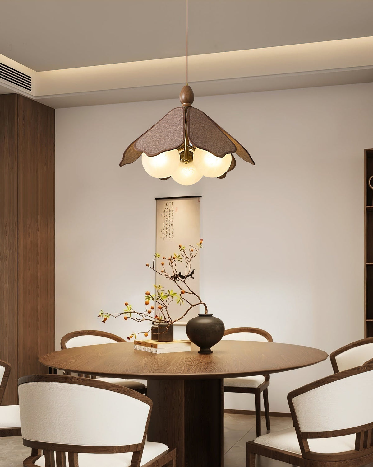 Miraise hanglamp van walnootkleurig hout