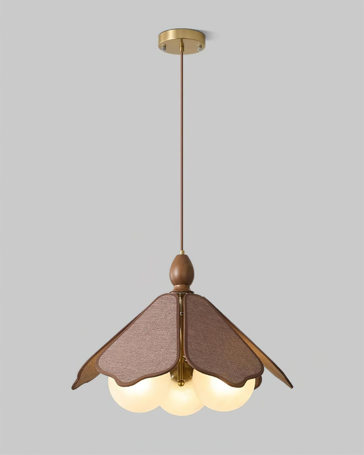 Miraise hanglamp van walnootkleurig hout