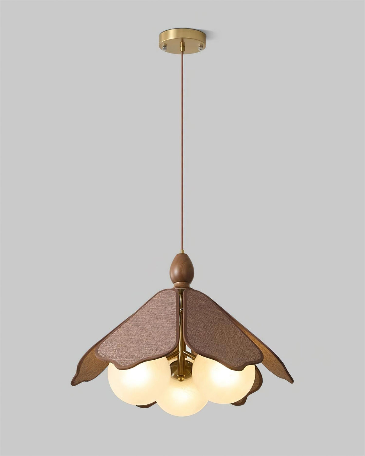 Miraise hanglamp van walnootkleurig hout