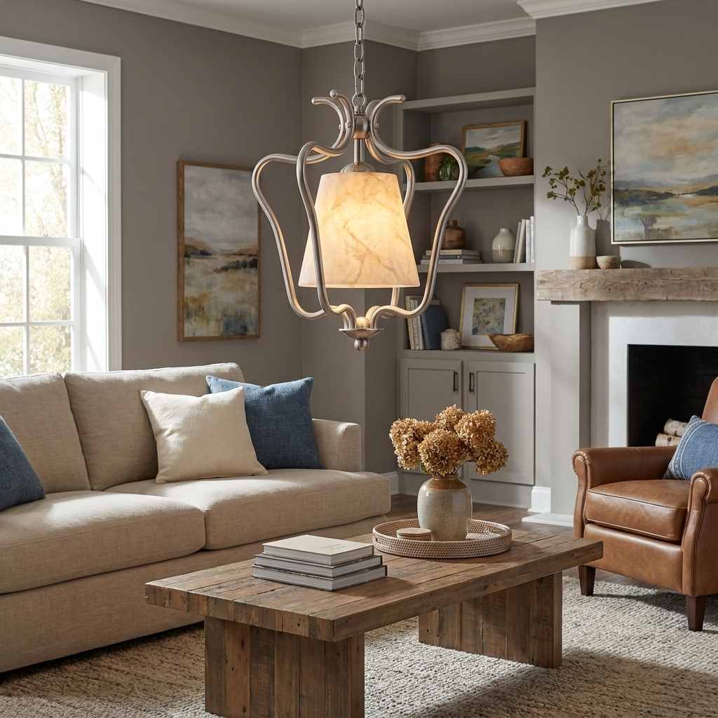 Pembermere albast lantaarn hanglamp