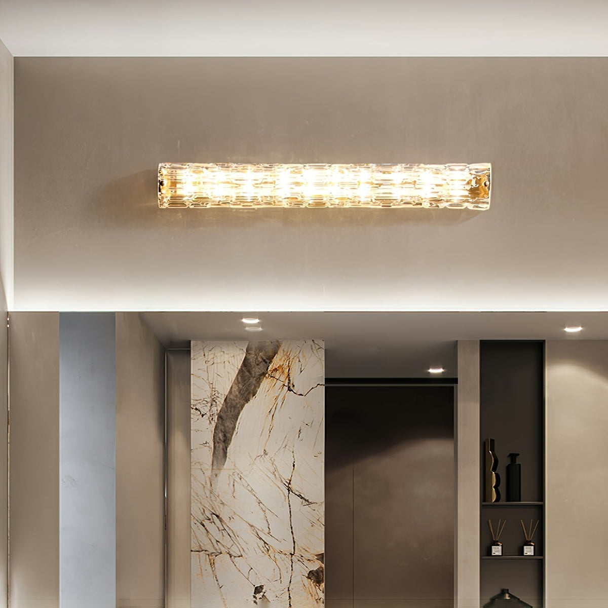 Bexley messing glas glamoureus wandlamp