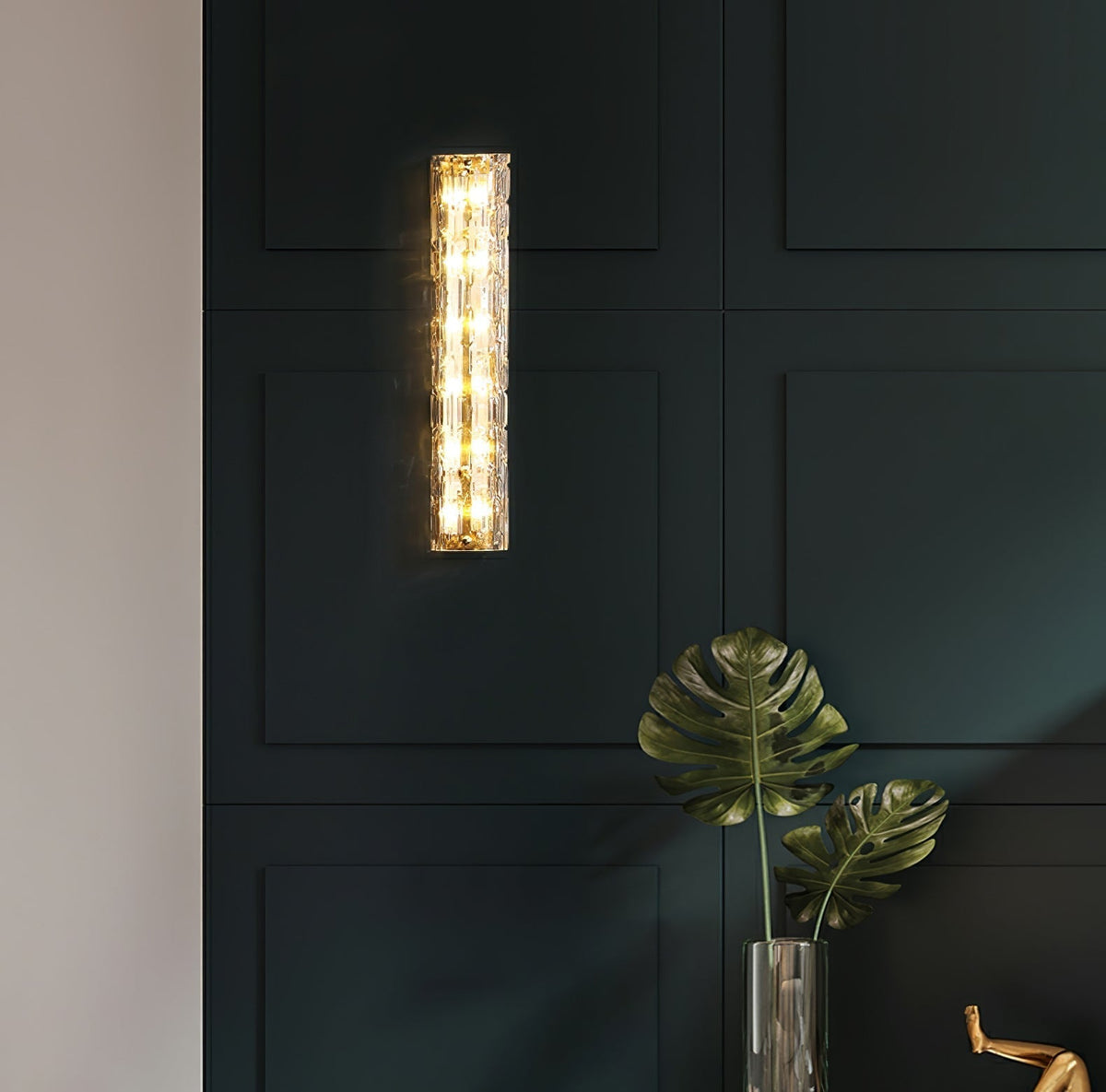 Bexley messing glas glamoureus wandlamp
