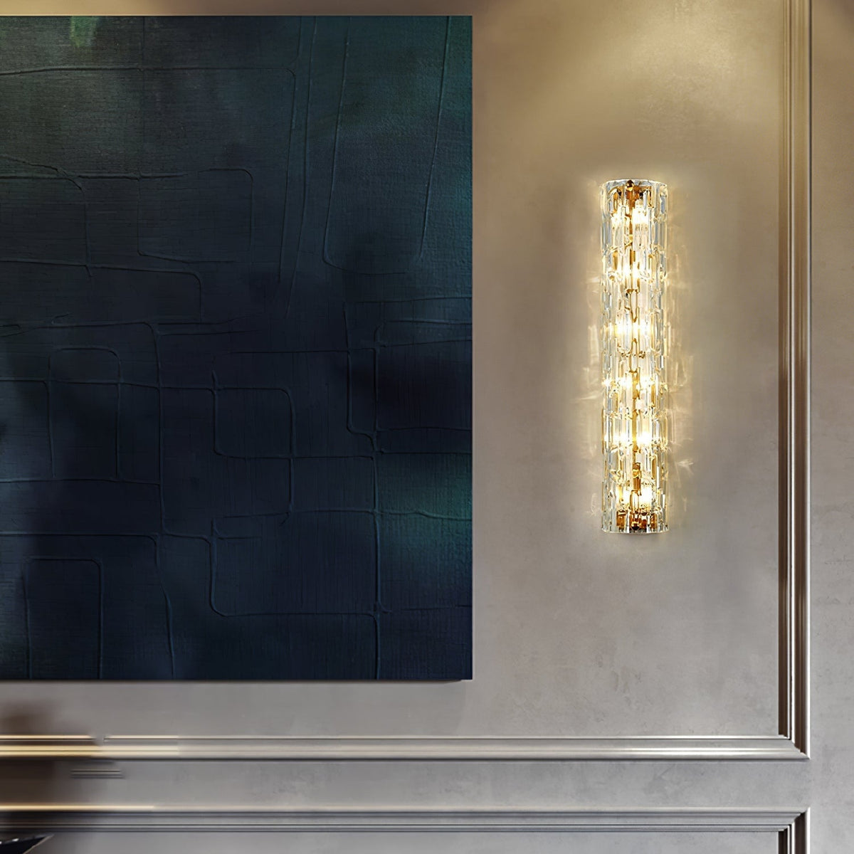 Bexley messing glas glamoureus wandlamp