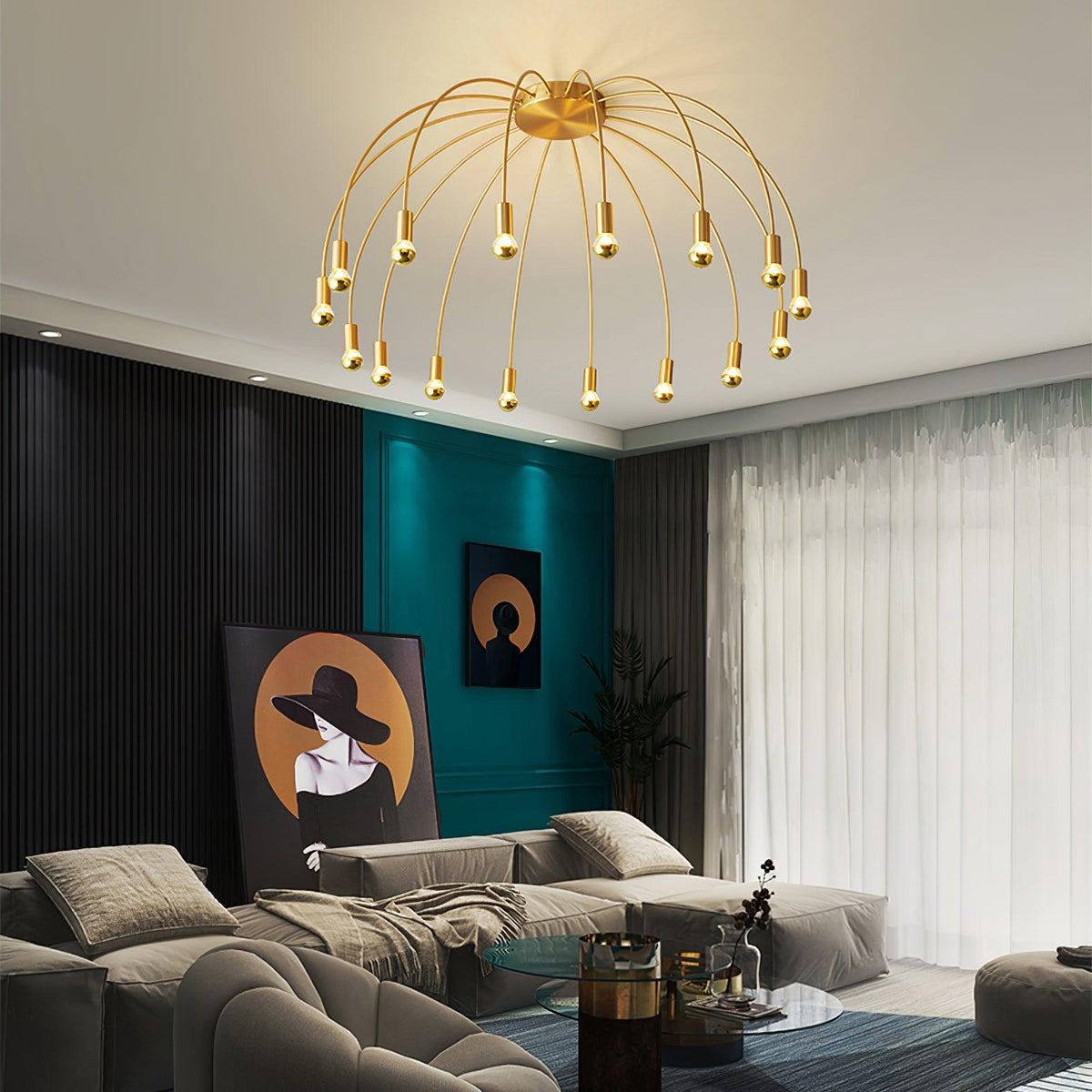Sage luxe glas plafondlamp