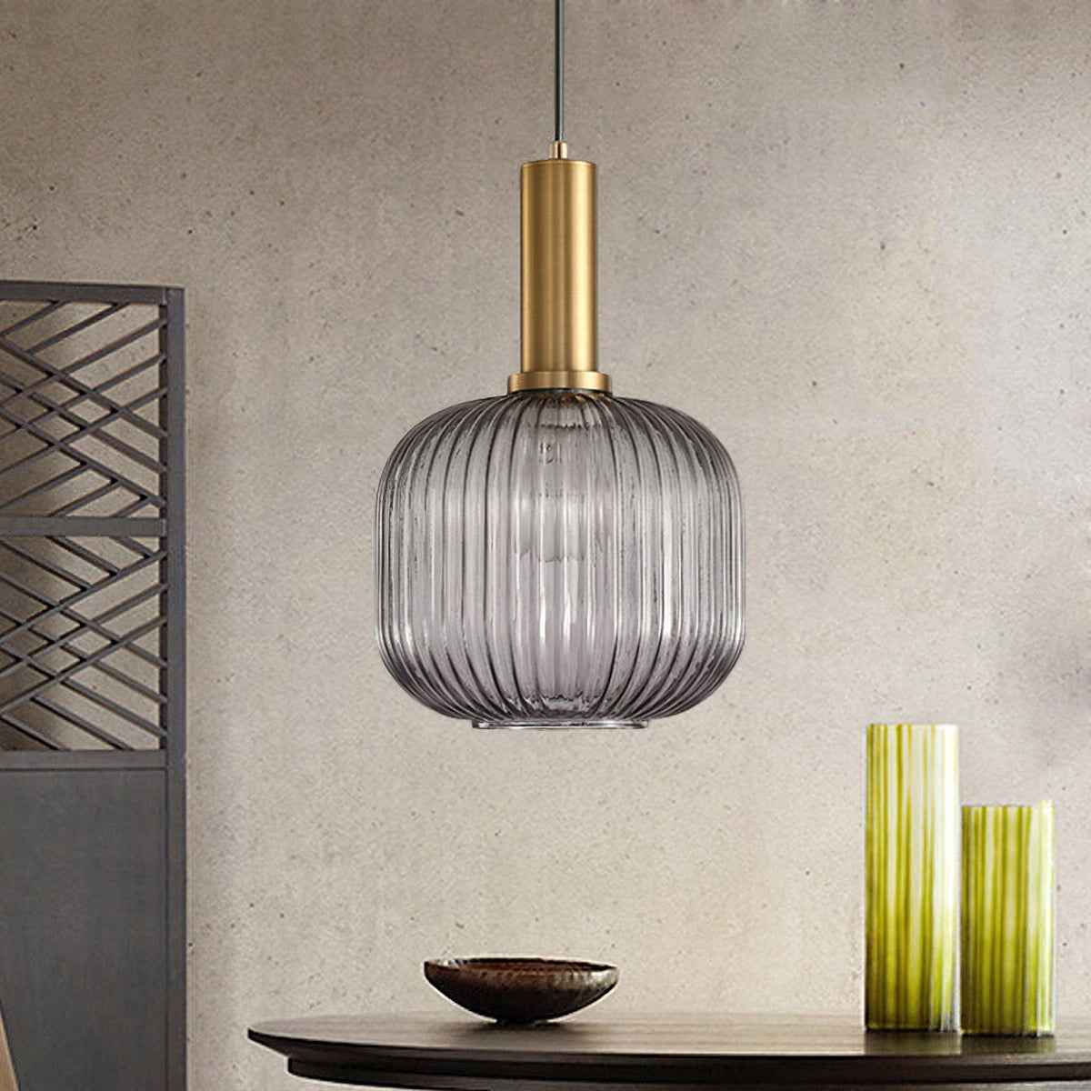 Viremont hanglamp van glas met ribbelglas