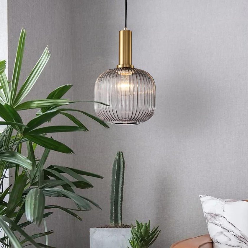Viremont hanglamp van glas met ribbelglas