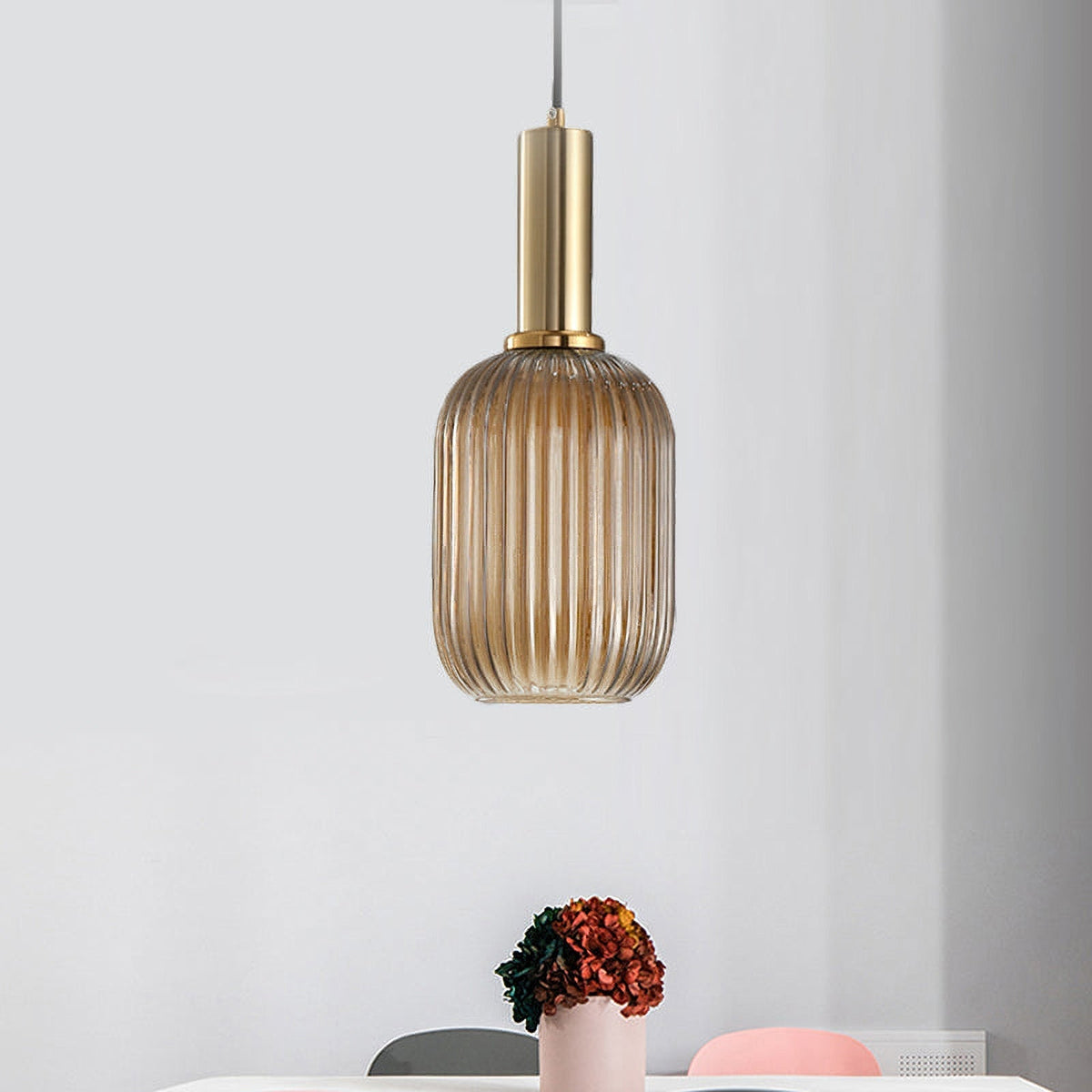 Viremont hanglamp van glas met ribbelglas