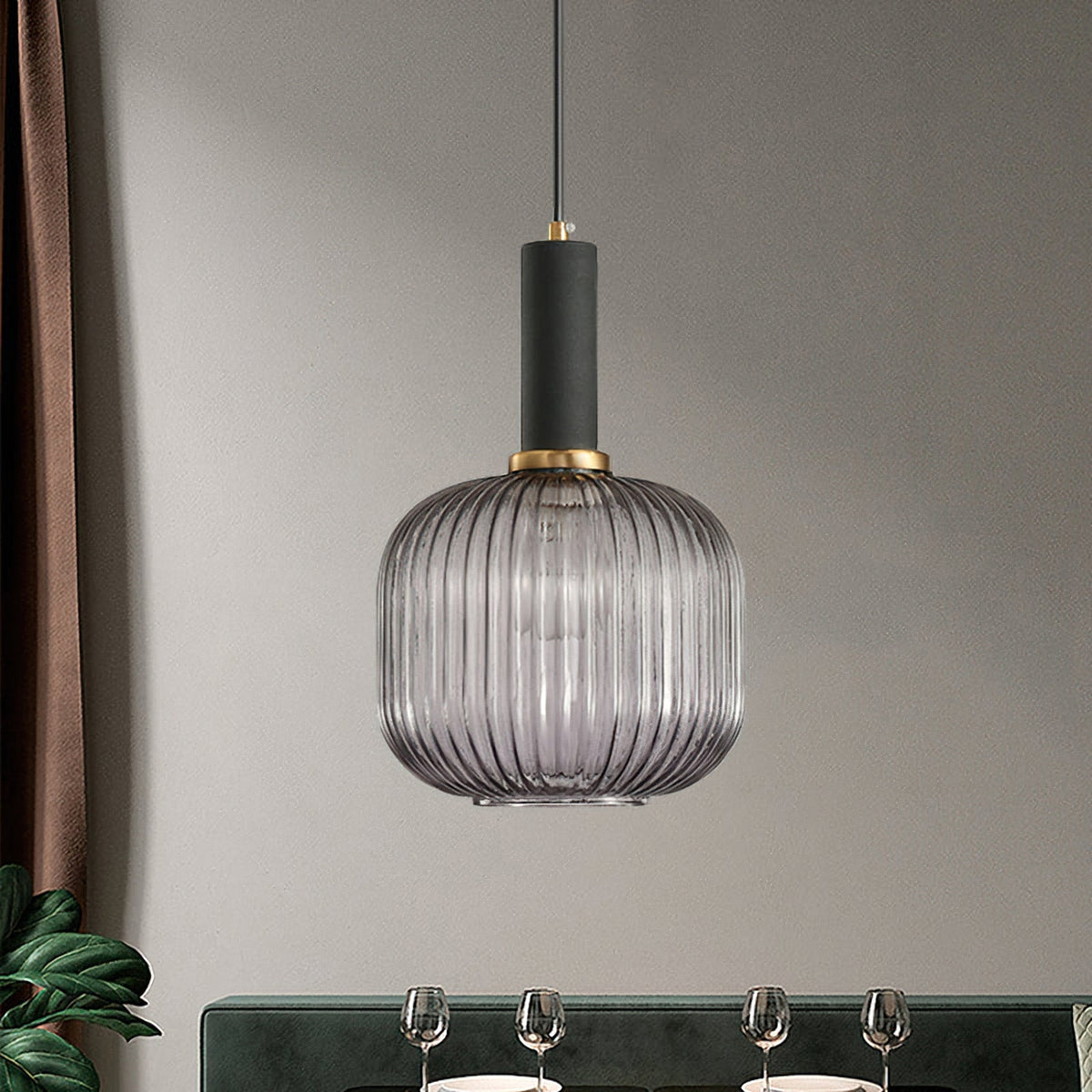 Viremont hanglamp van glas met ribbelglas