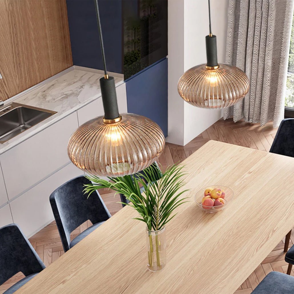 Viremont hanglamp van glas met ribbelglas